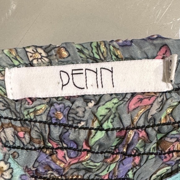 Karma Highway Penn Maxi Dress One Size Aqua Floral Smocked Boho Babydoll Resort - Picture 5 of 8